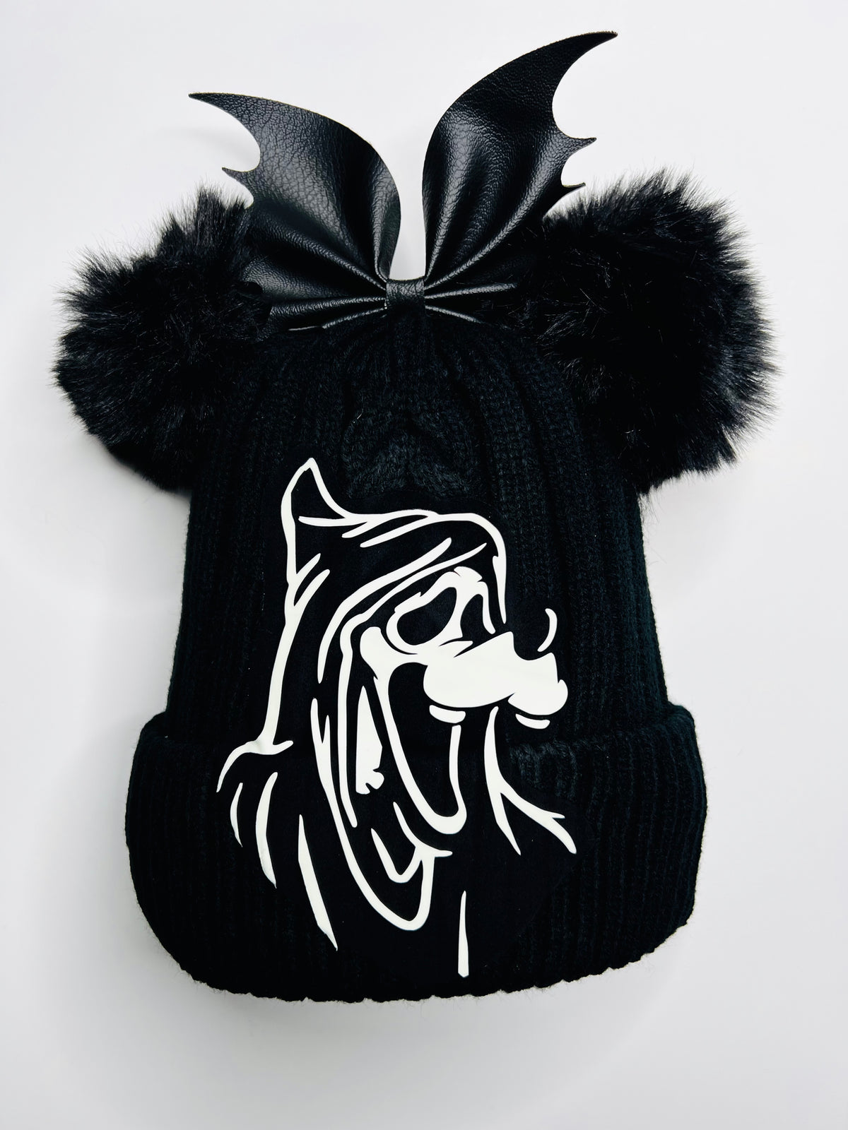 (Pre Order) Ghostface Goofy Inspired Beanie( glow in the dark)