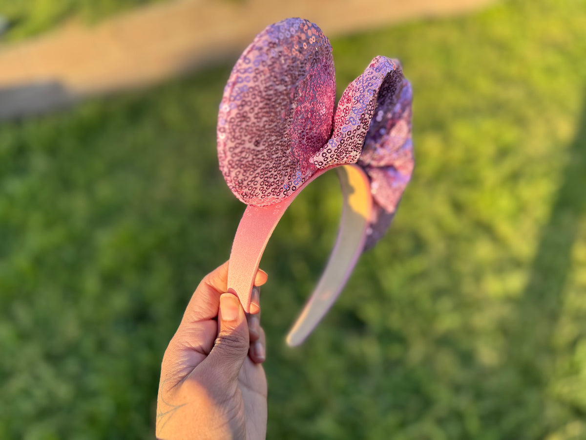Limited solid velvet ears and sequin ears. (Colored headband)