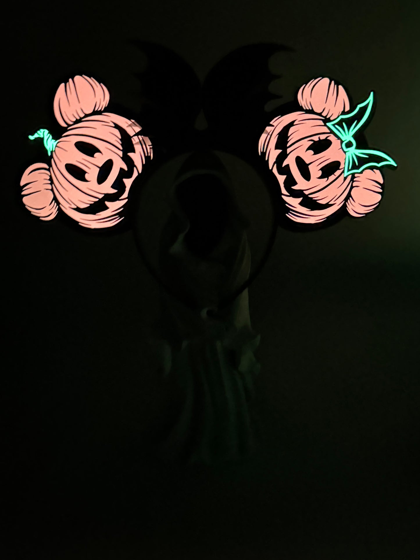New Mickey and Minnie Pumpkin Inspired Ears ( Glow in the dark )