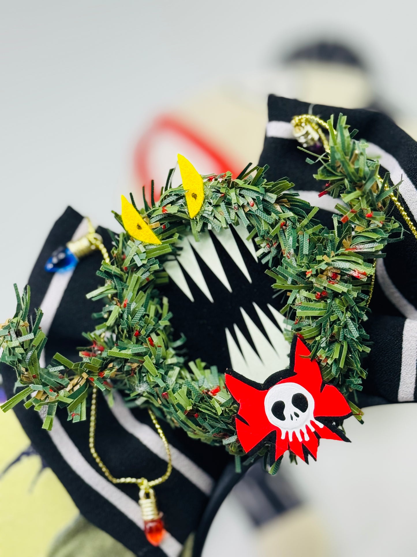 Nightmare Before Christmas Ears with Wreath