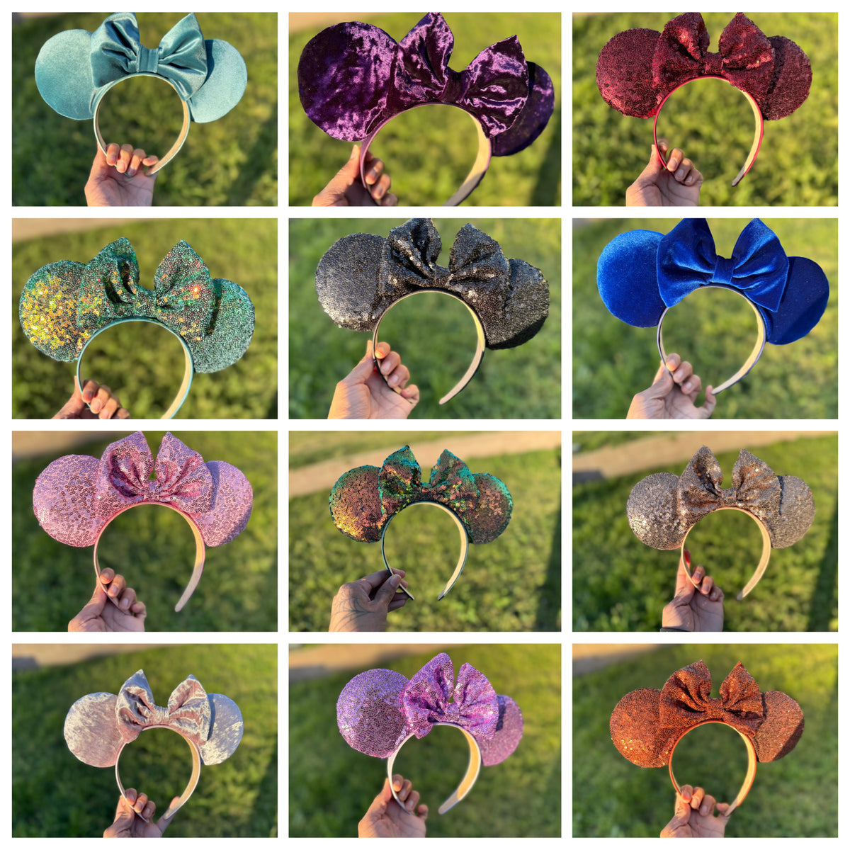 Limited solid velvet ears and sequin ears. (Colored headband)