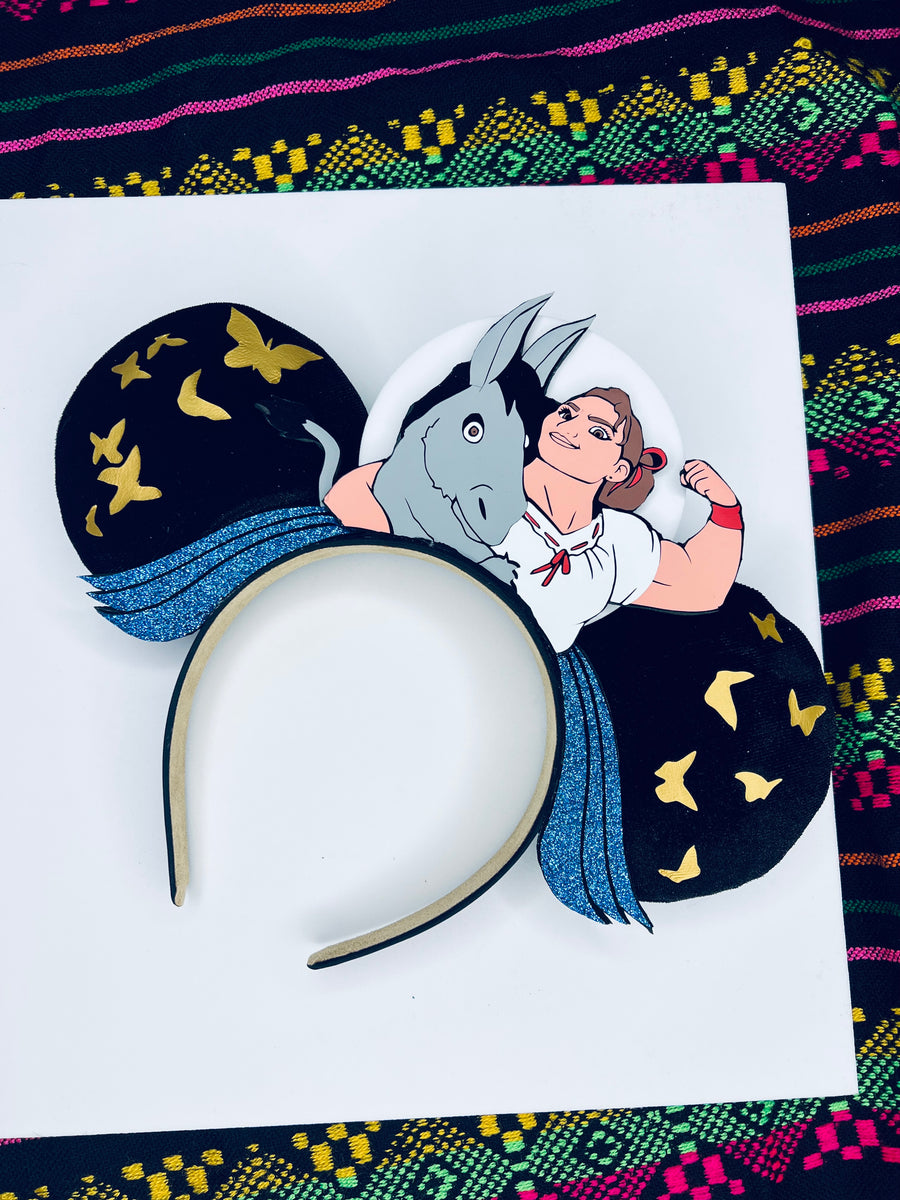 Faux Leather L V Black Disney Ears on White – Dreamy Designs by Trudy