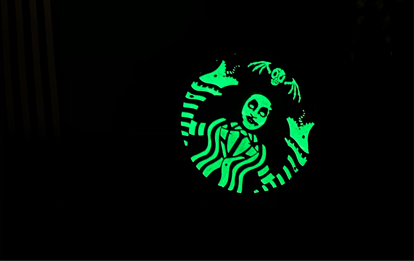 Coffee Beetlejuice Inspired Beanie(glow in the dark)