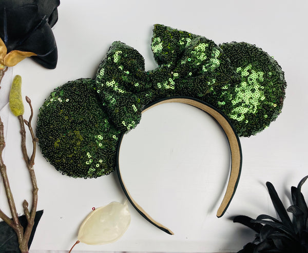 Army Green Sequin Minnie Ears