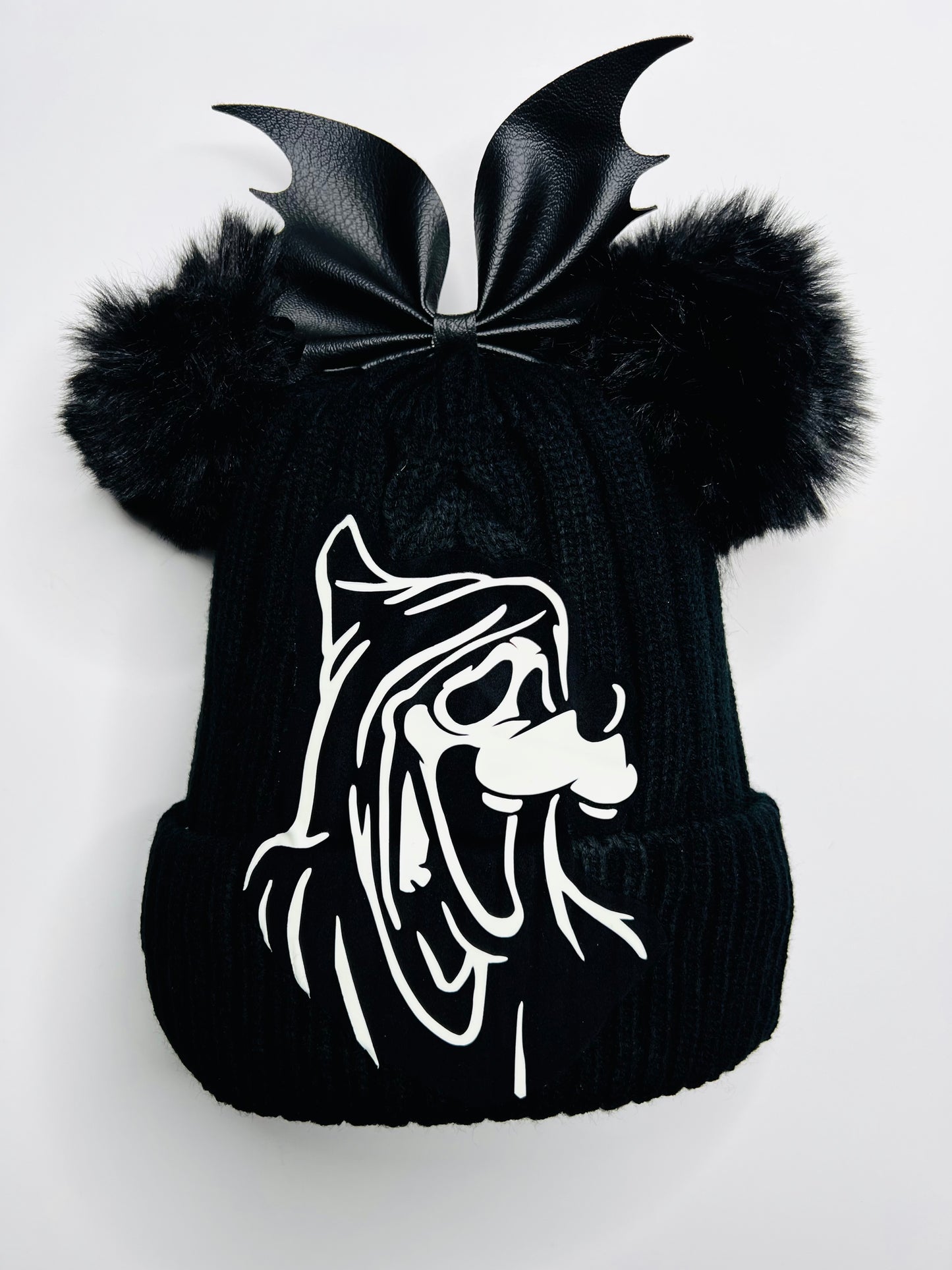 Ghostface Goofy Inspired Beanie( glow in the dark)