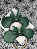 Dark Green Faux leather mouse ears