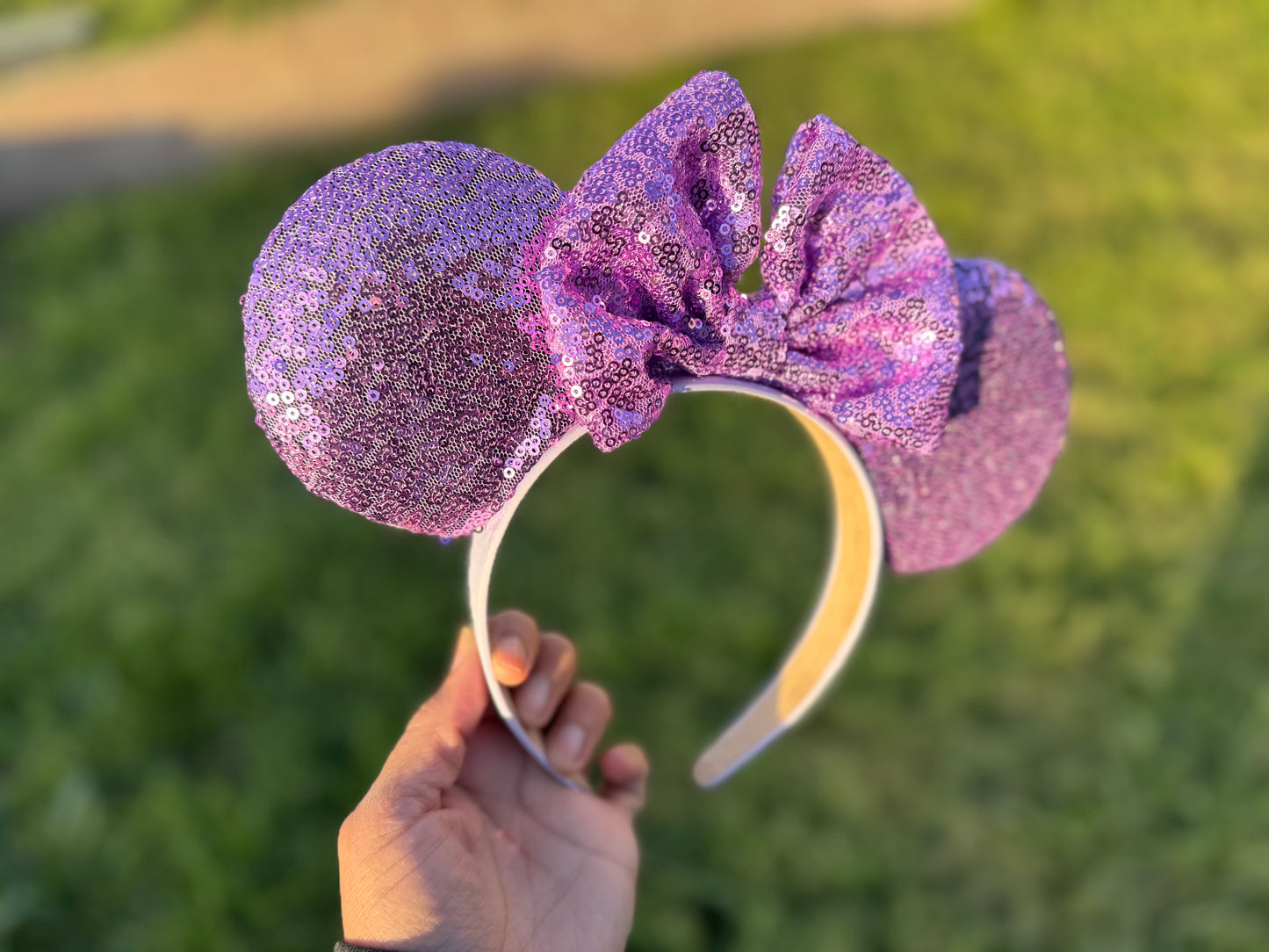 Limited solid velvet ears and sequin ears. (Colored headband)