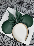 Dark Green Faux leather mouse ears