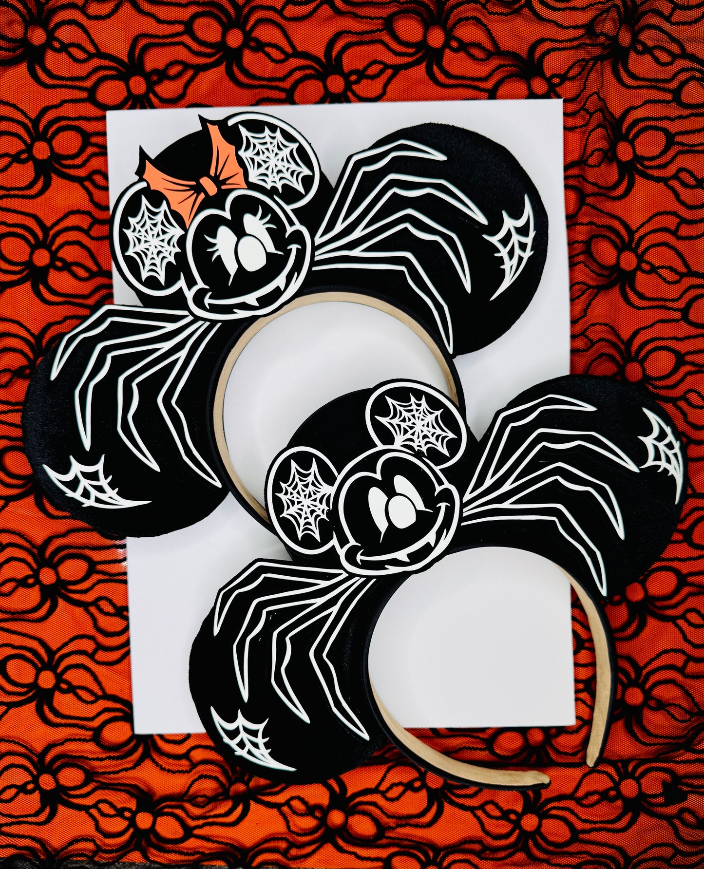 Spider Mickey and Minnie Inspired Ears ( Glow in the dark)