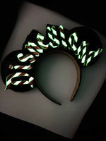 DisneyGhoul or Disneyland Candy Cane letter inspired ears (Glow in the dark)