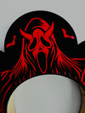 Red Scream Devil Horns Ghost Face Inspired Ears