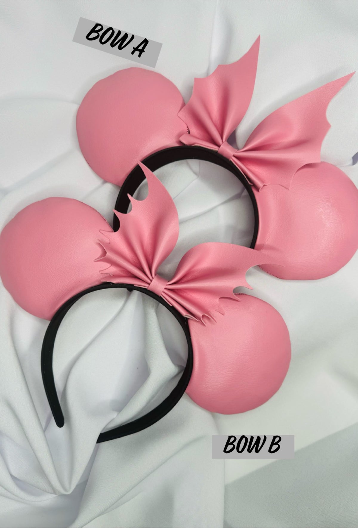 Faux Leather Ears with bat bow