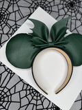 Dark Green Faux leather mouse ears