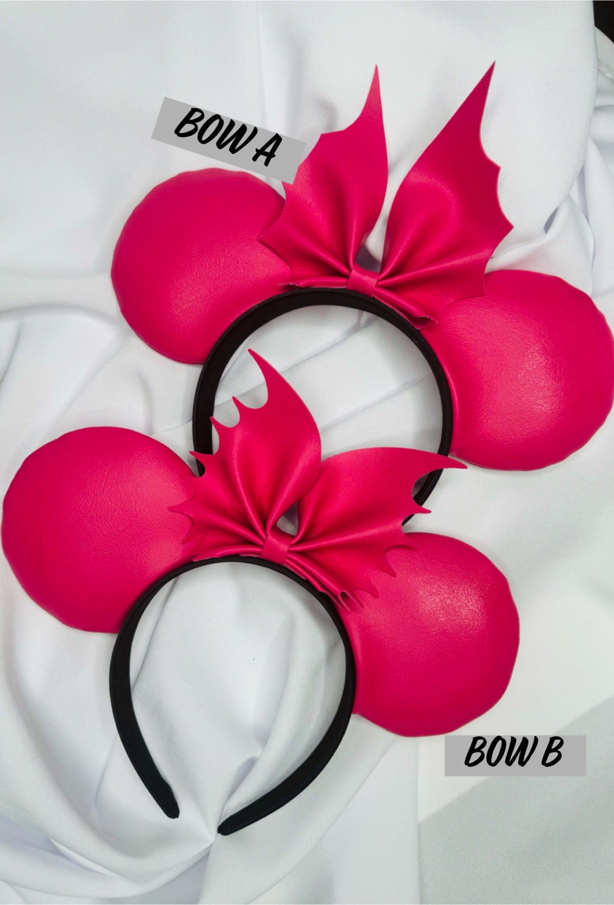 Faux Leather Ears with bat bow