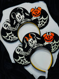 Mickey and Minnie Skellington Inspired Ears (Glow in the dark)