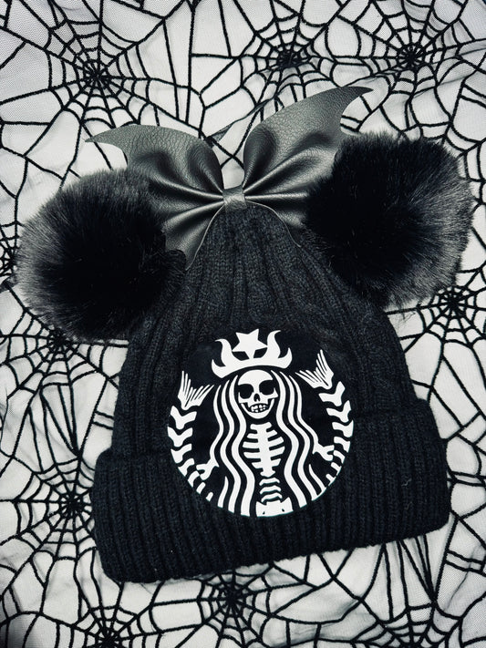 Skellington Starbucks mermaid Beanie and ears