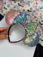 Pastel Rainbow Sequin Ears