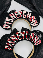 DisneyGhoul or Disneyland Candy Cane letter inspired ears (Glow in the dark)