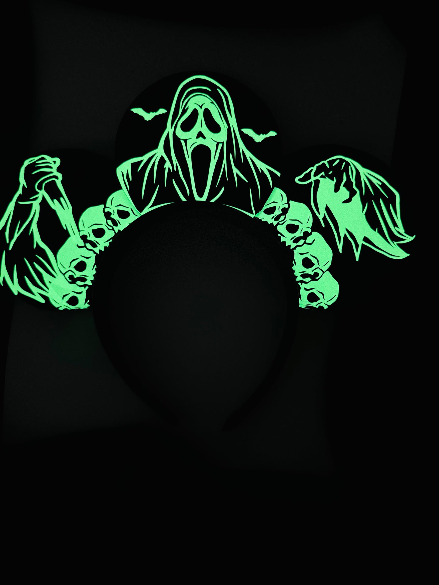 Scream GhostFace inspired Ears (glow in the dark)