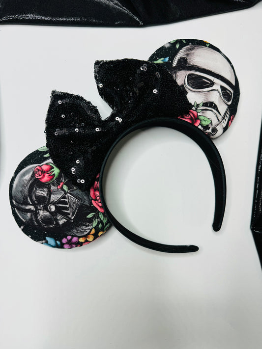 Black Floral Star Wars Sketch Inspired Ears