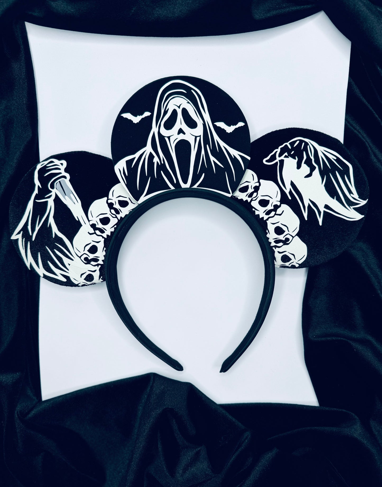 Scream GhostFace inspired Ears (glow in the dark)