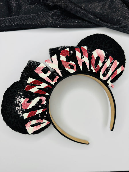 DisneyGhoul or Disneyland Candy Cane letter inspired ears (Glow in the dark)