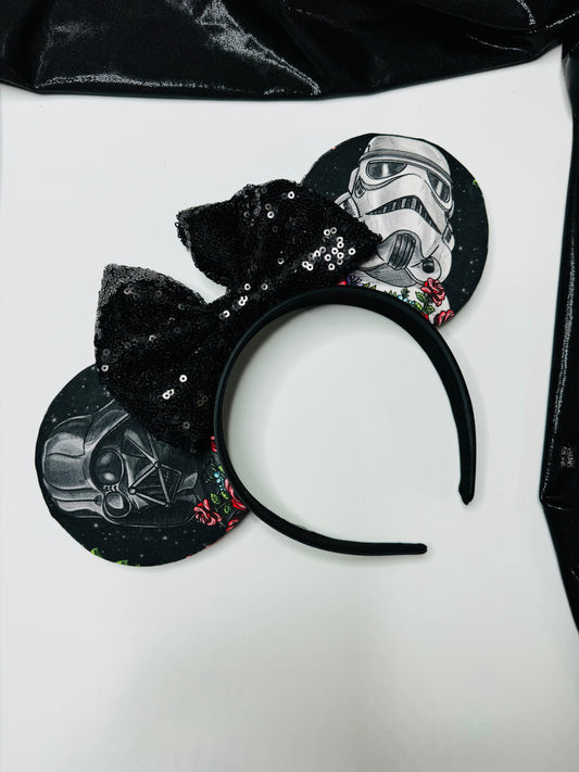 Black Star Wars Floral Inspired Ears