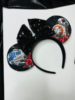 Black Star Wars Floral Inspired Ears