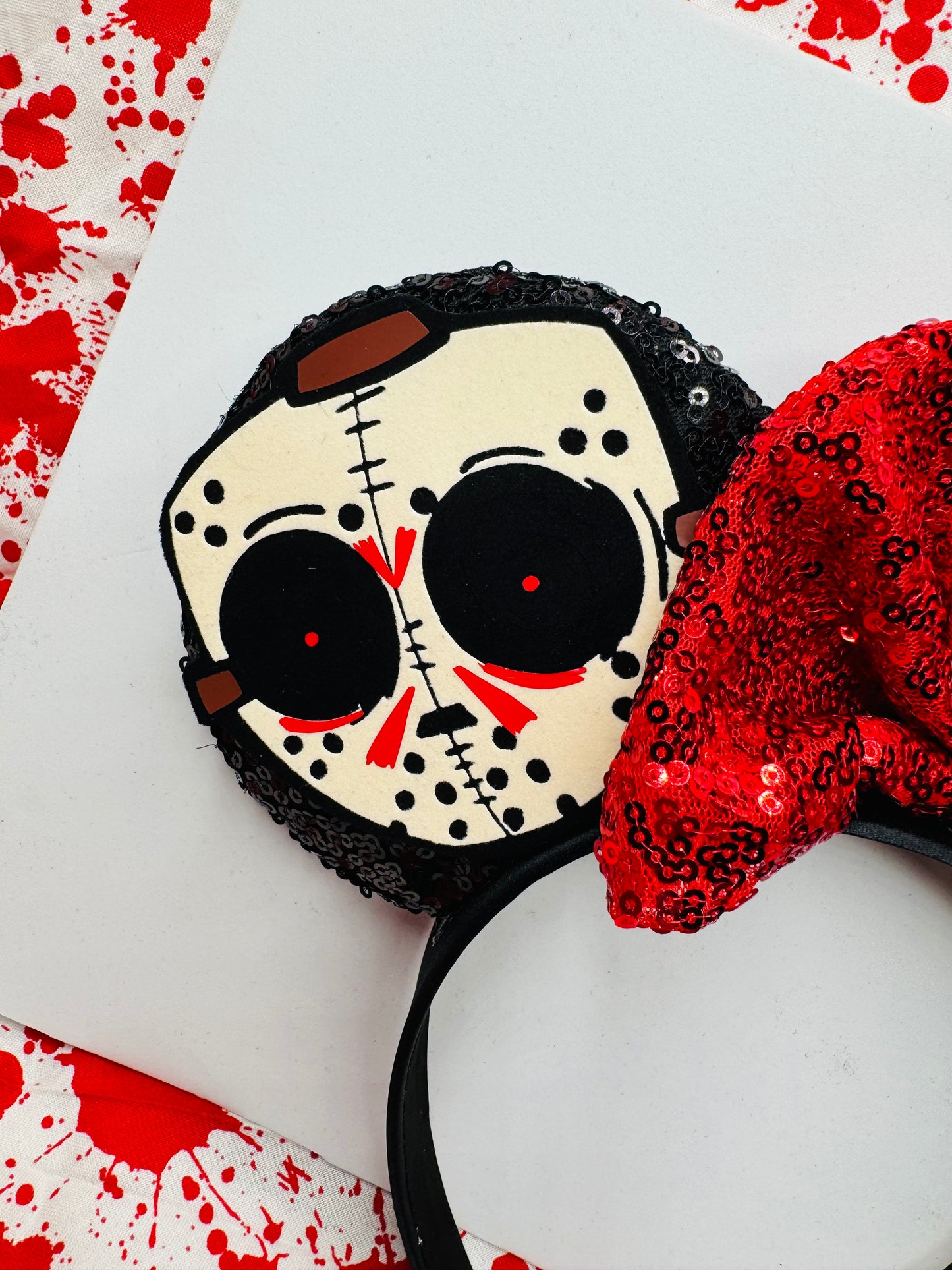 Horror Friday the 13th Jason Inspired mouse Ears