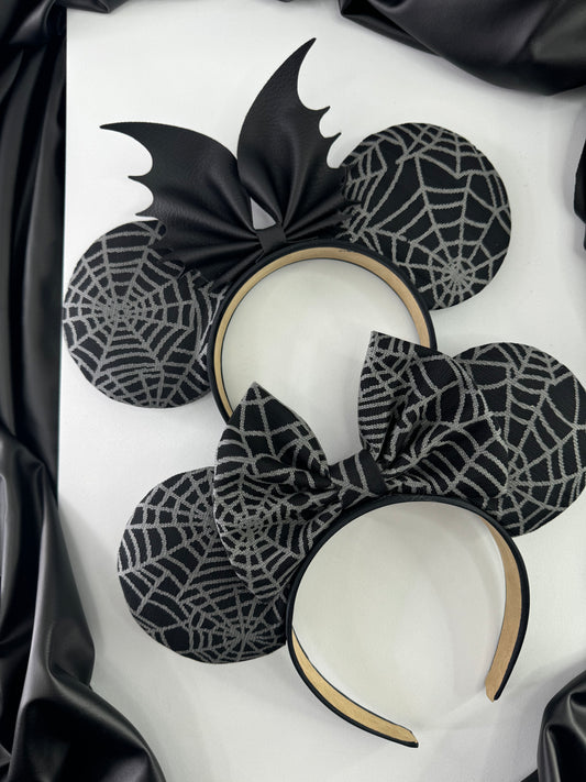 Black Glow In the Dark Spiderweb Inspired Ears