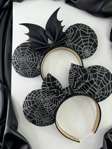 Black Glow In the Dark Spiderweb Inspired Ears