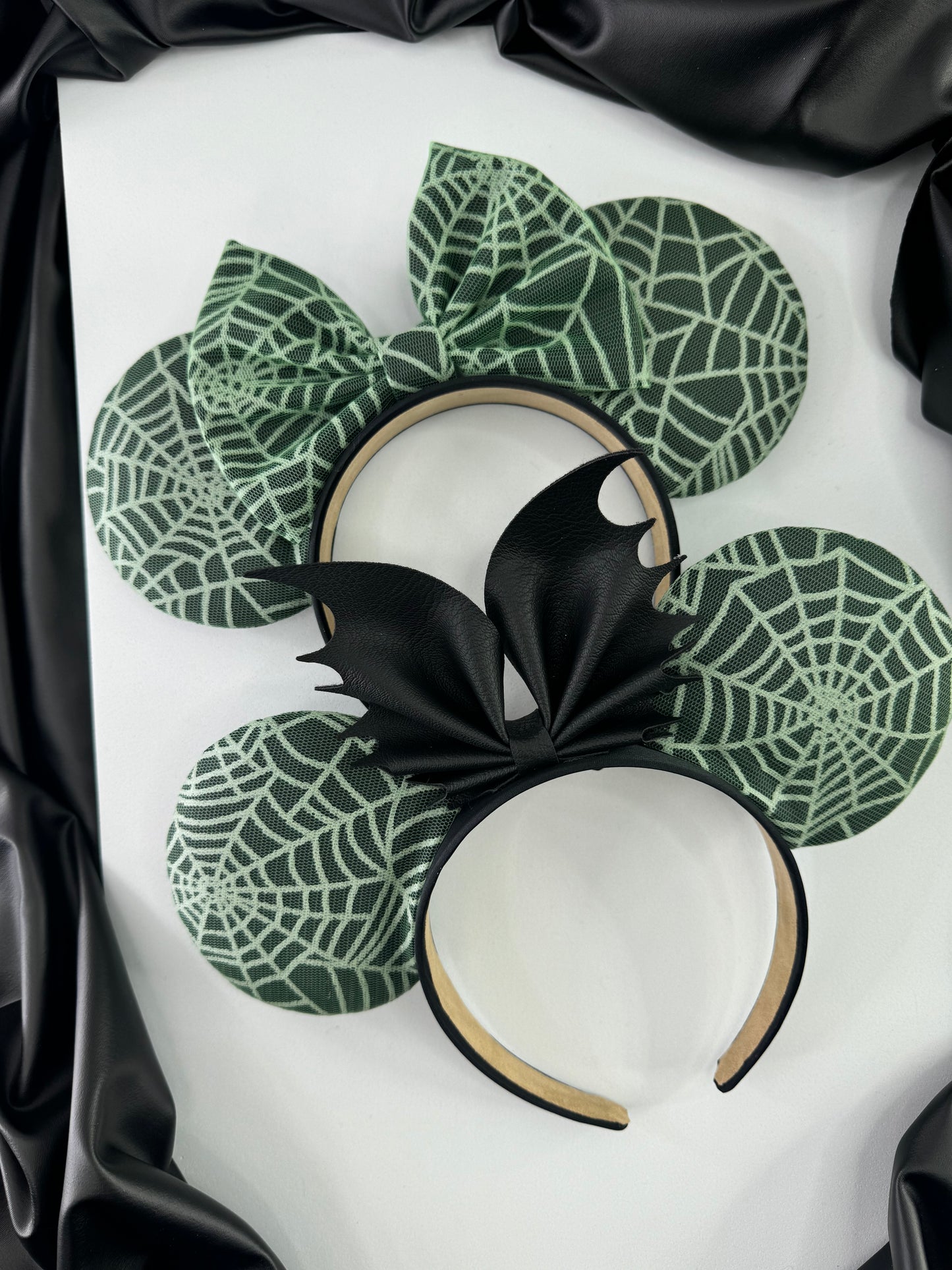 Green Glow in the Dark Spiderweb Inspired Ears