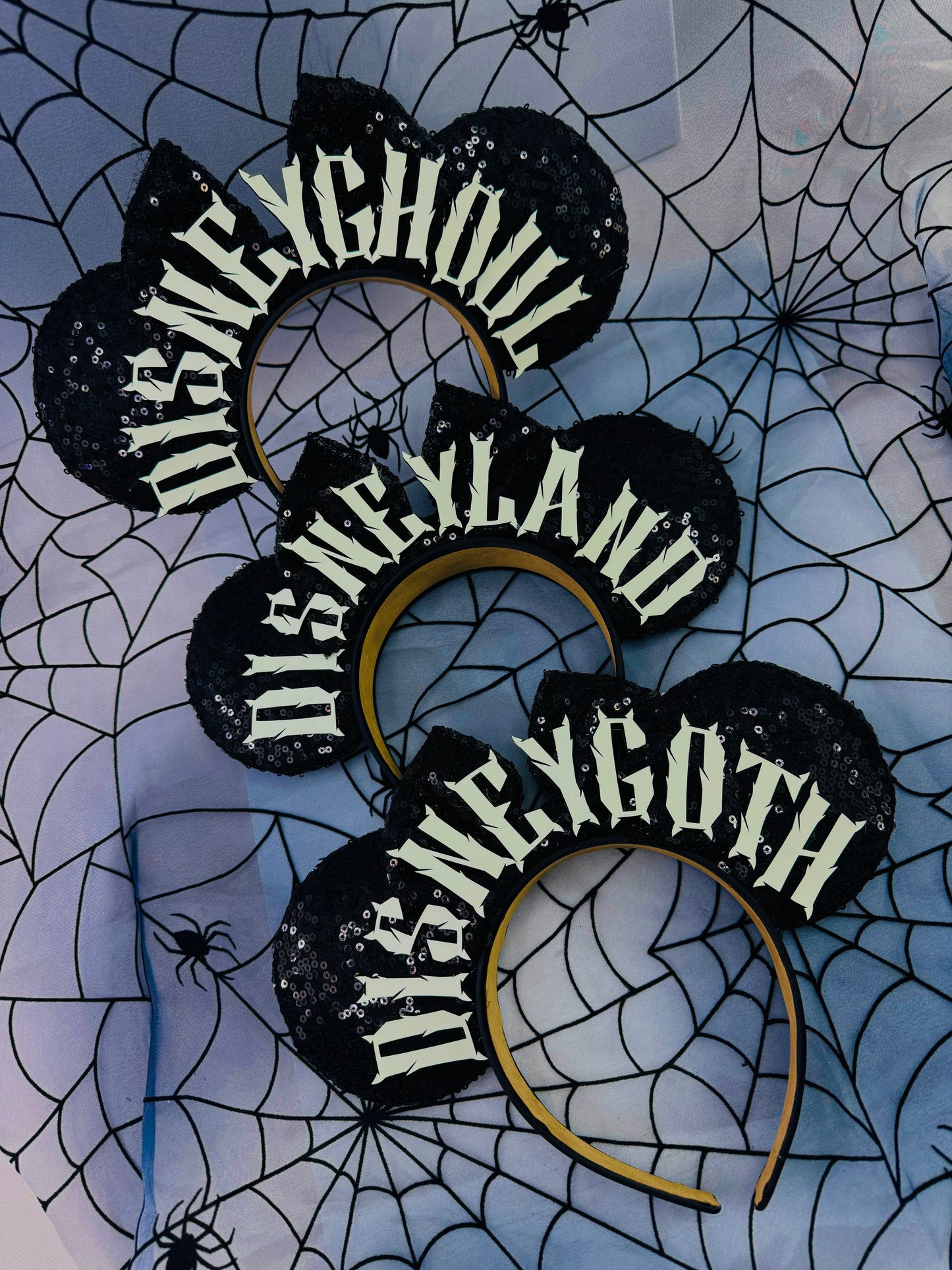 Disneyland, DisneyGhoul, DisneyGoth Glow in Dark Devil Horn Letter Ears