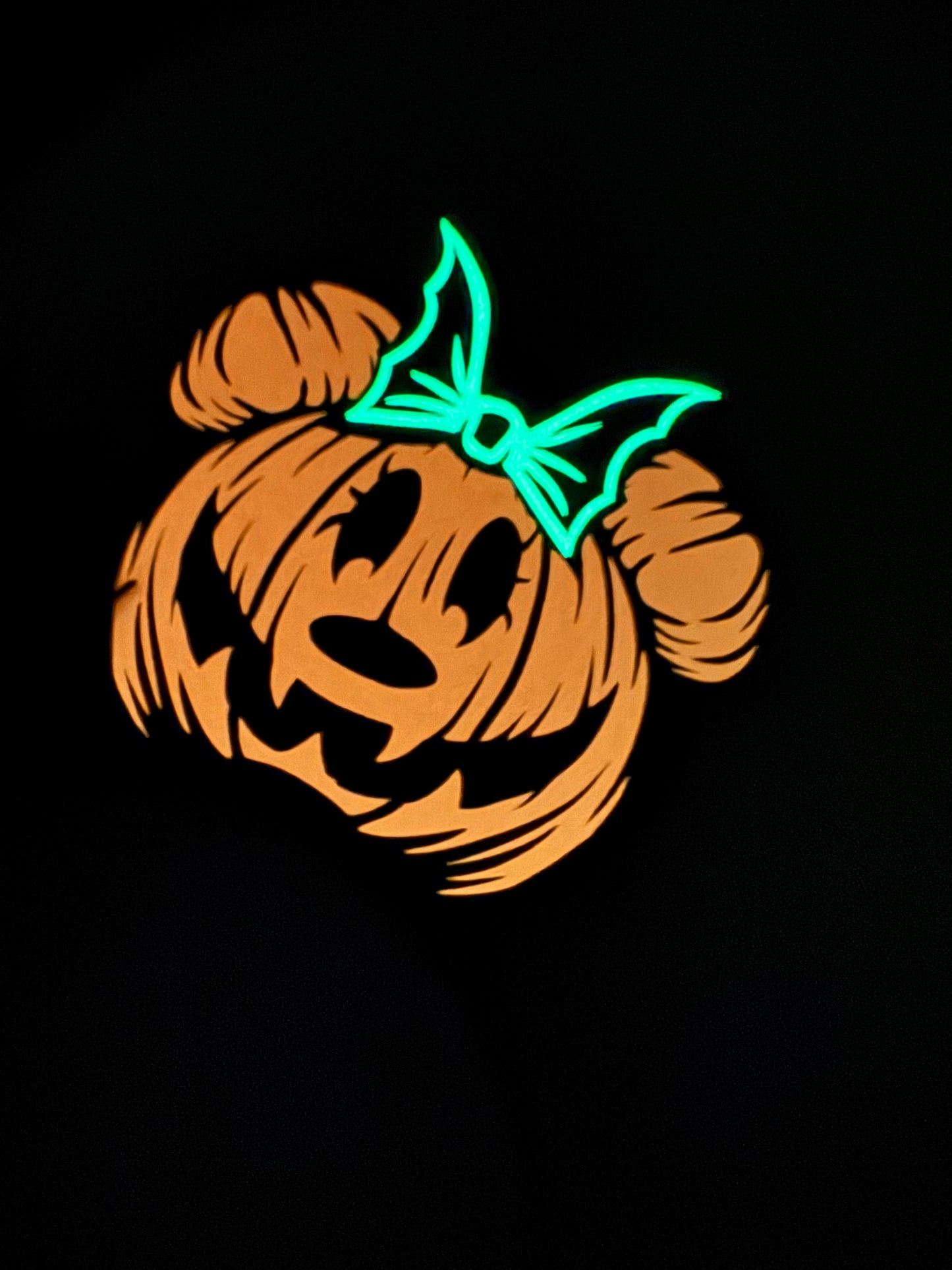 Mickey and Minnie Pumpkin Inspired Ears ( Glow in the dark )