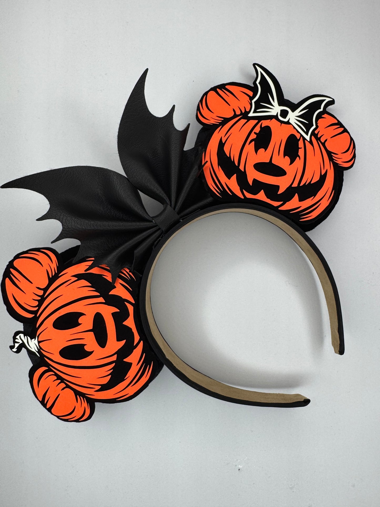 Mickey and Minnie Pumpkin Inspired Ears ( Glow in the dark )