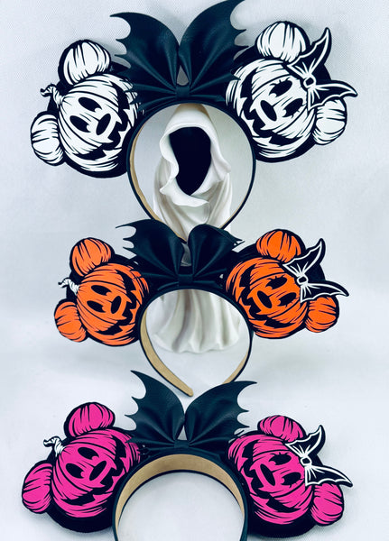 New Mickey and Minnie Pumpkin Inspired Ears ( Glow in the dark )