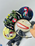 Nightmare Before Christmas Ears with Wreath