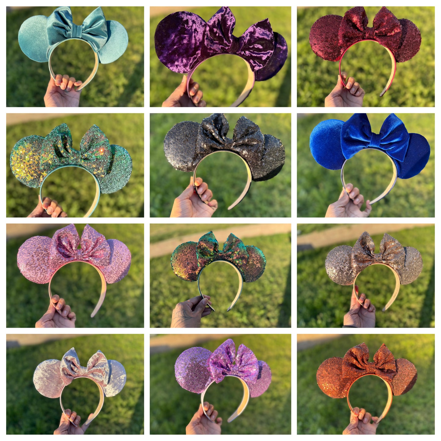 Limited solid velvet ears and sequin ears. (Colored headband)