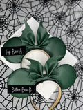 Dark Green Faux leather mouse ears