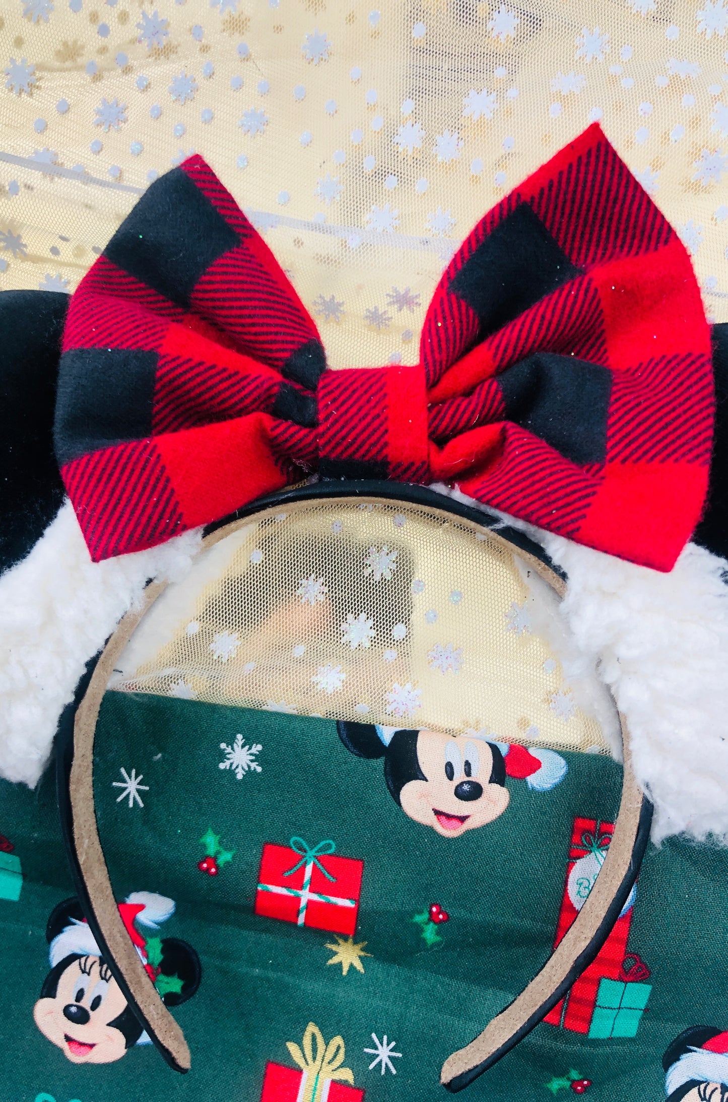 Velvet Ears with Plaid bow