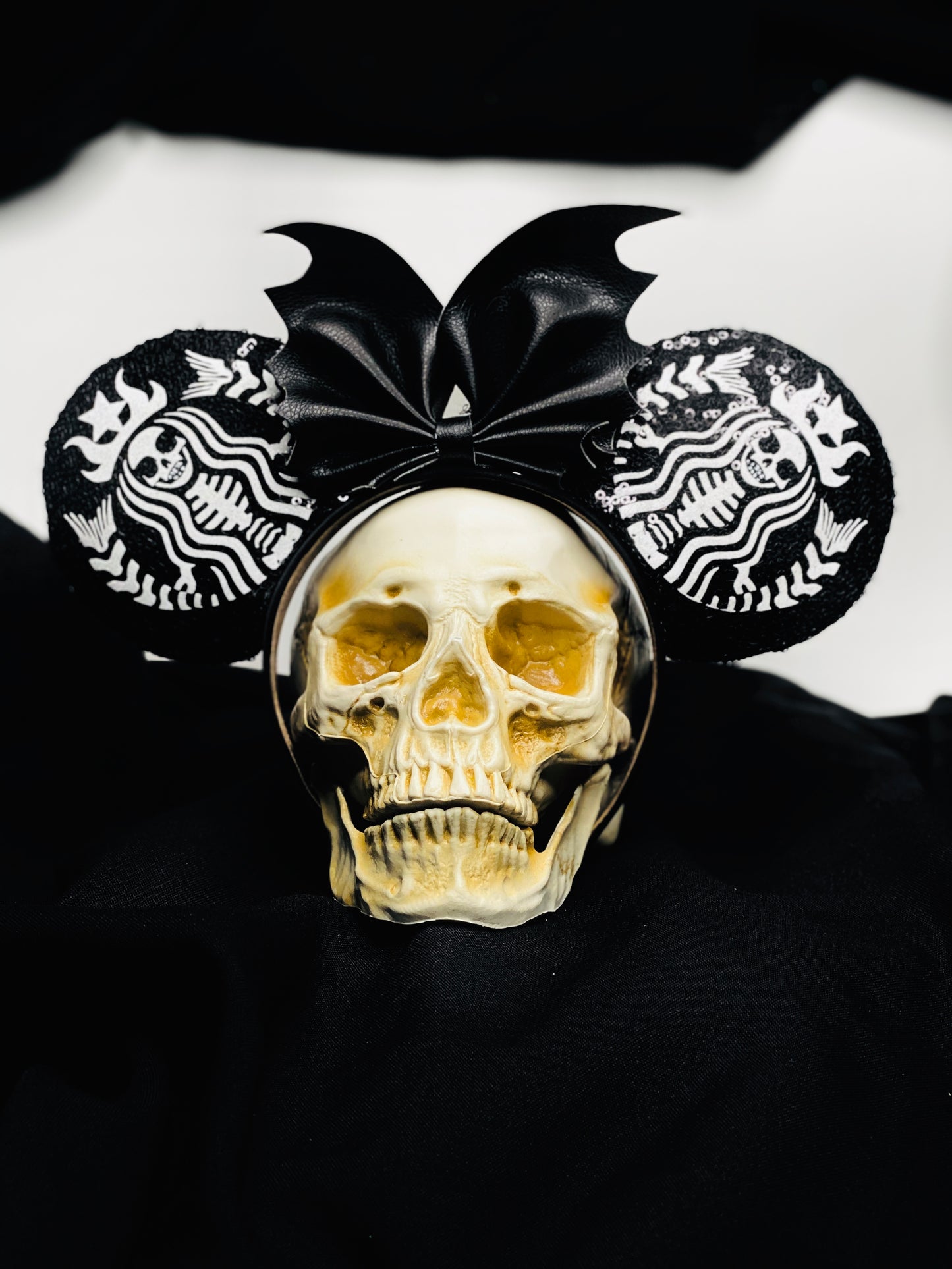 Skellington Starbucks mermaid Beanie and ears