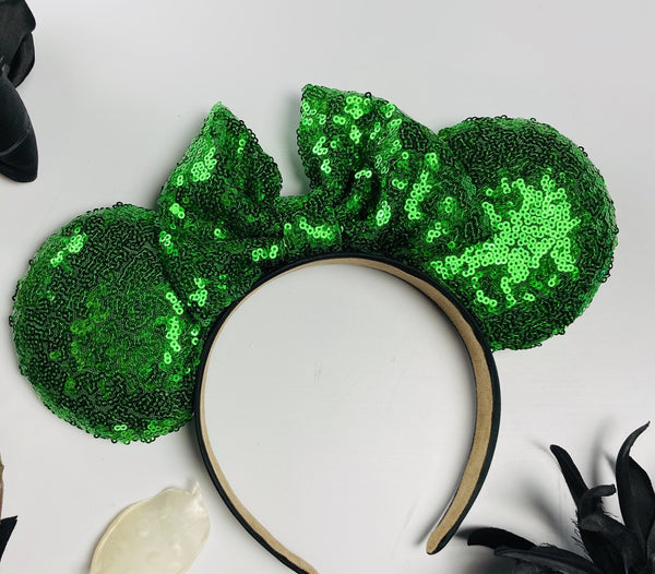 Green Sequin Minnie Ears
