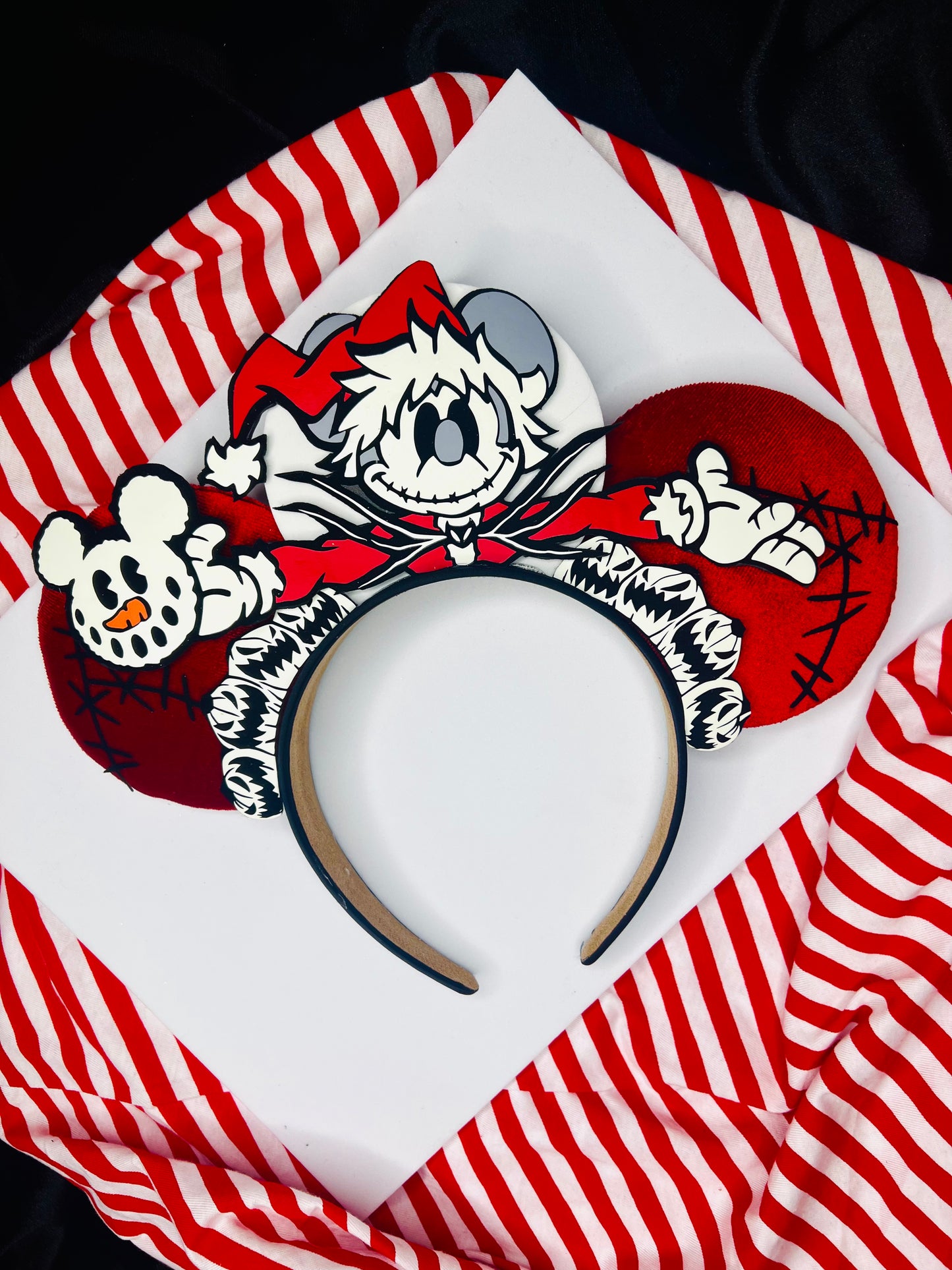 Mickey Jack Santa and Minnie Sally Mrs Clause Inspired ears