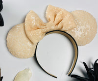 Beige Sequin Minnie Ears