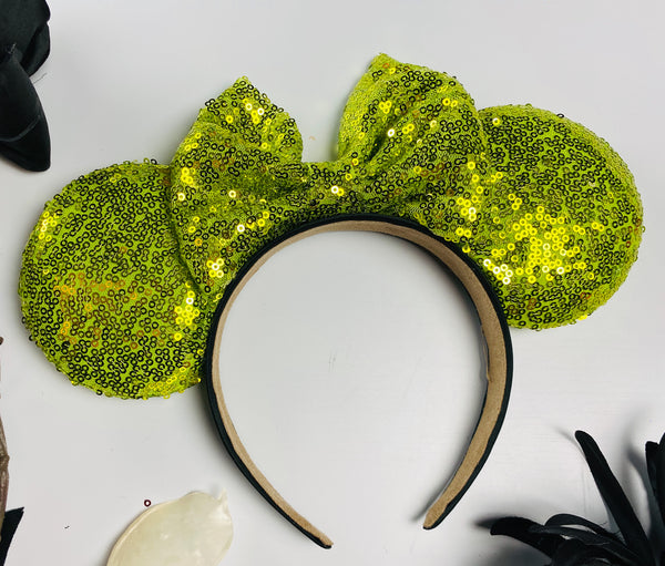 Lime Green Sequin Minnie Ears