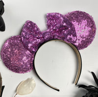 Berry Pink Sequin Minnie Ears