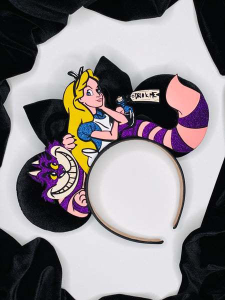 Alice in Wonderland with Cheshire inspired Ears
