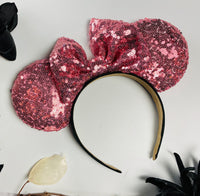 Pink Sequin Minnie ears