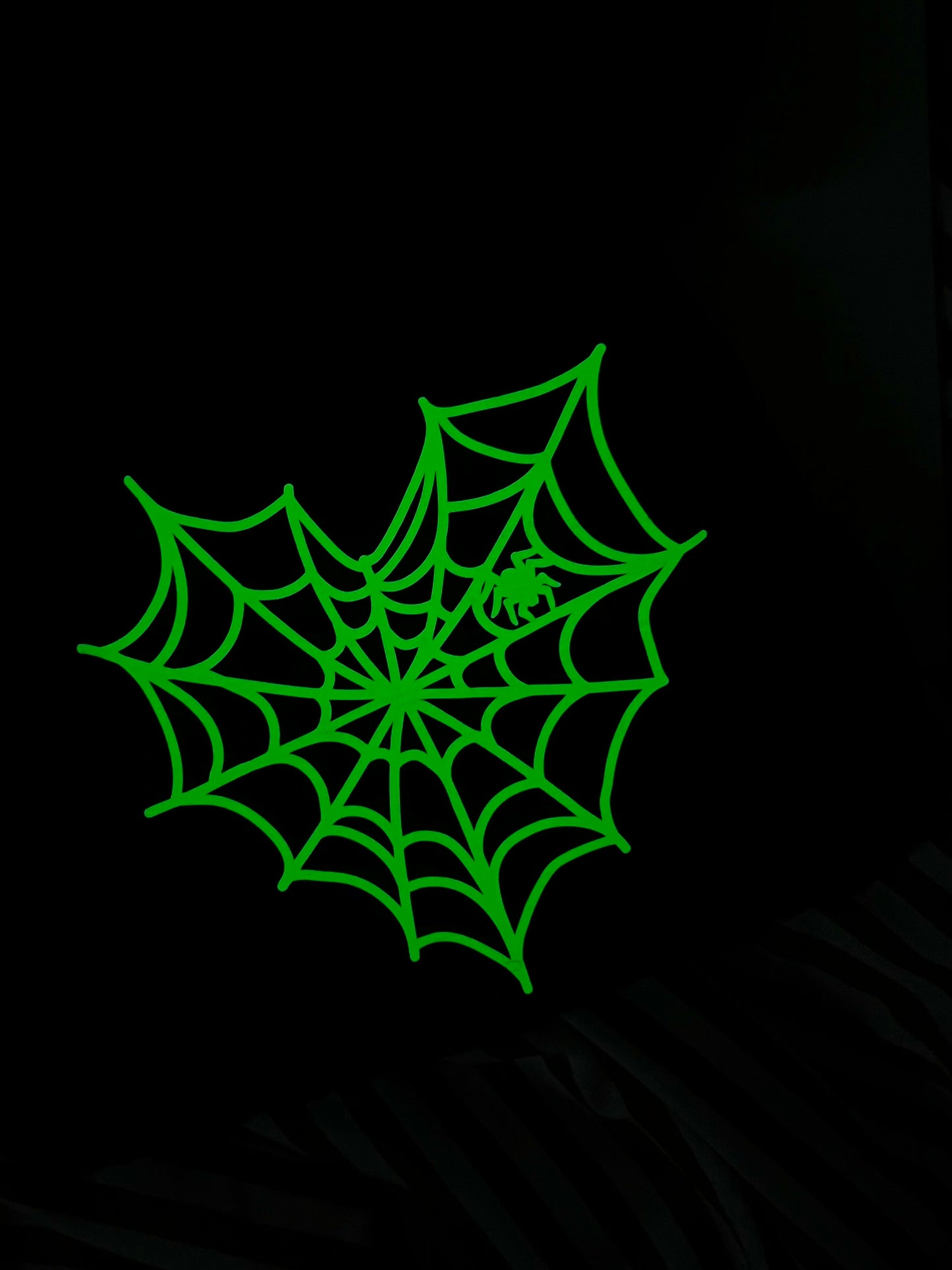 Heart Web Glow Beanie with bat bow