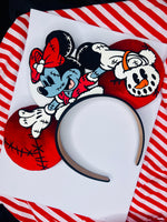 Mickey Jack Santa and Minnie Sally Mrs Clause Inspired ears